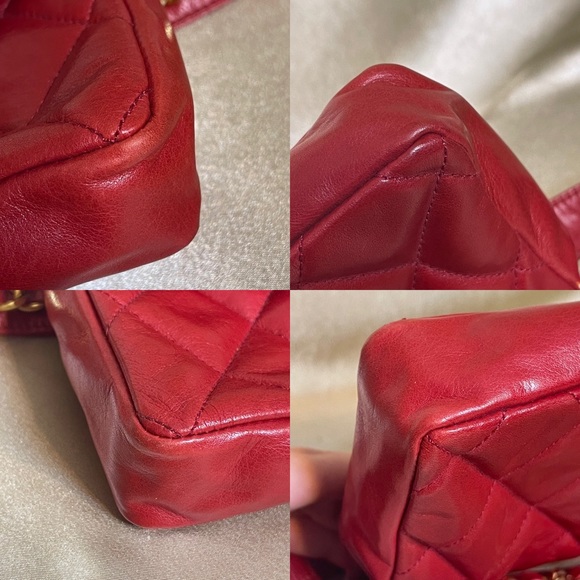 💕SOLD💕Chanel CC red quilted leather belt bag bum bag vintage - Picture 7 of 15